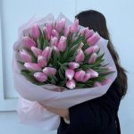 51 pink tulips — size L