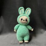 Jucărie Tricotată Labubu — Turcoaz