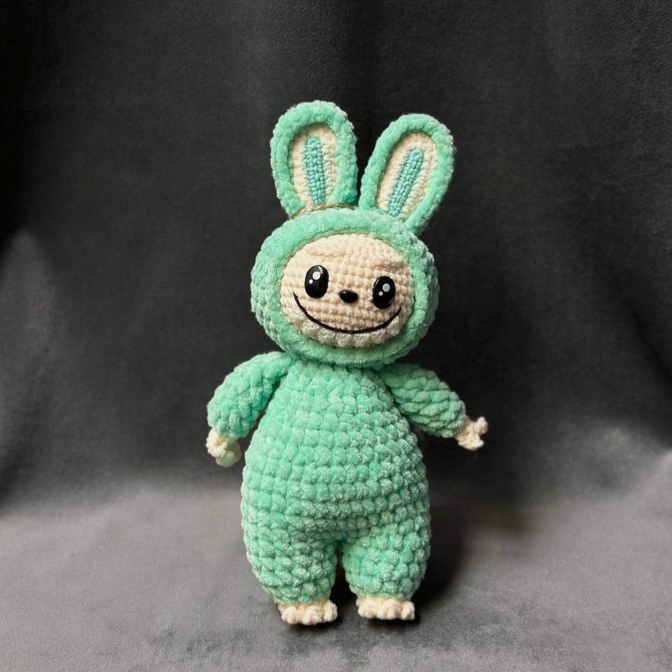 Jucărie Tricotată Labubu — Turcoaz