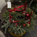 Новогодний венок со свечами - праздничная композиция на стол