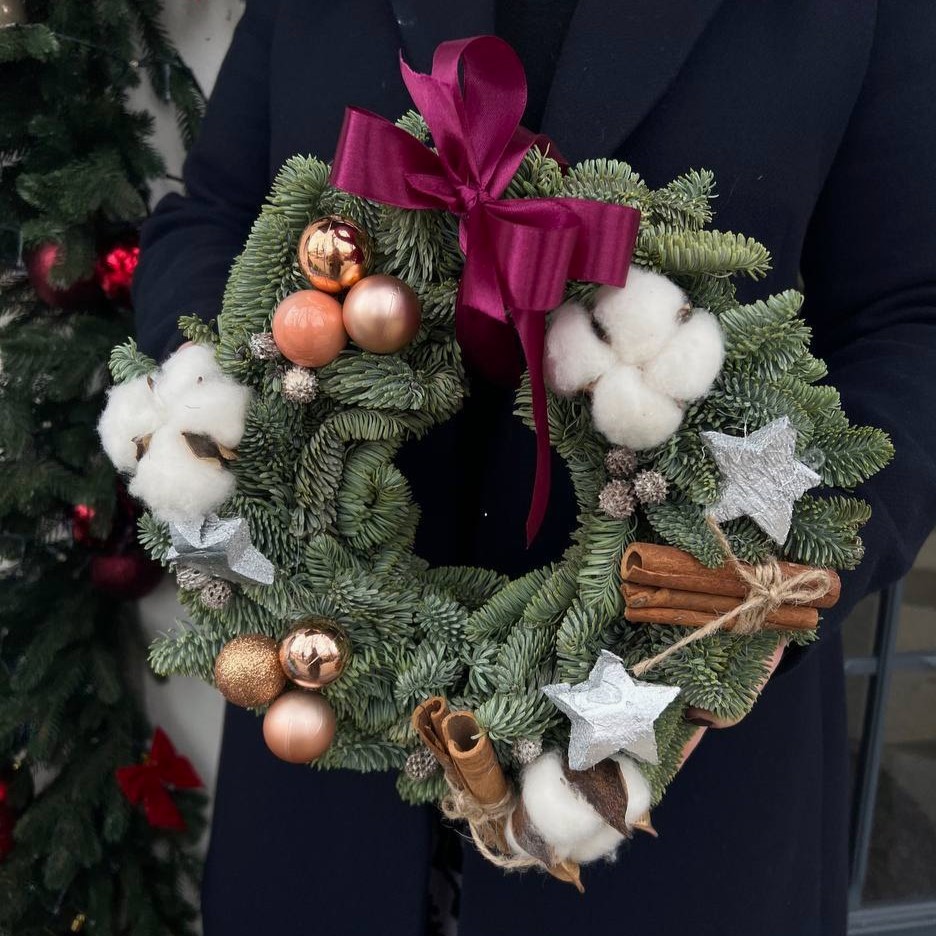 Новогодние венок Winter Cotton